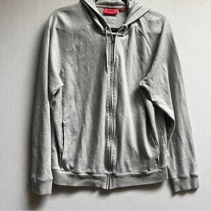 Hugo Boss Light Gray Zip-Up Hoodie Sz M